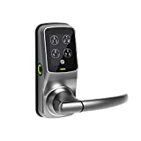 LOCKLY Secure Plus PGD628FYSN Fingerprint Smart Lock with Handle, Bluetooth Keyless Entry Lock with Touchscreen Keypad, ekeys Sharing, App Control, Satin Nickel